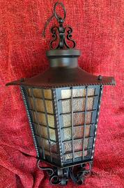 LAMPADARIO ESAGONALE IN FERRO BATTUTO