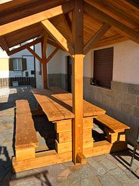 Tavolo da giardino con copertura