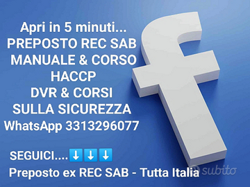 Preposto rec sab haccp dvr rspp