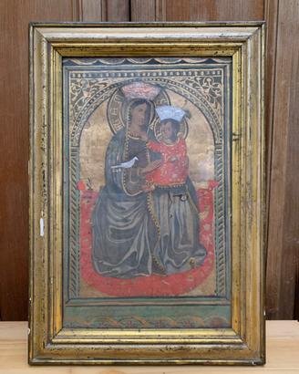 Dipinto su carta Madonna di Montenegro con cornice