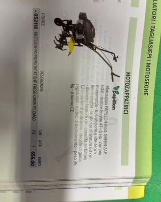 Motozappatrice Papillon modello green zap 60/k