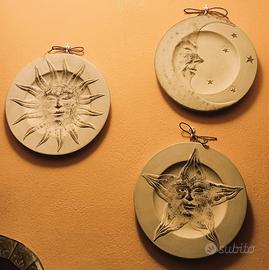  Set 3 Piatti Parete ABRUZZOVASI - Sole Luna Stel