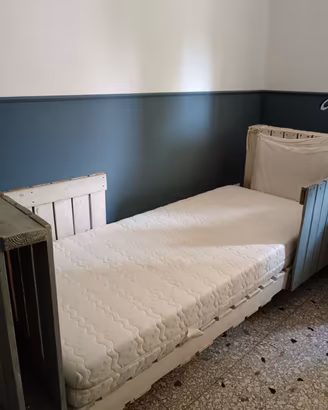 letto singolo artigianale fatto con pallet nuovi