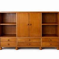 Mobile libreria in legno con ante e cassetti