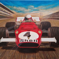 Ferrari 312 b. Quadro ad olio su tela