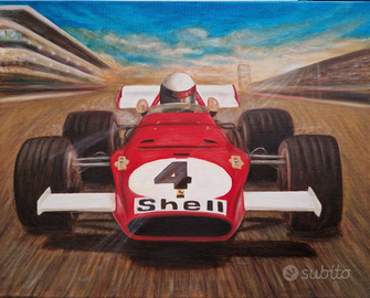 Ferrari 312 b. Quadro ad olio su tela