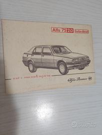 Libretto uso e manut. originale Alfa 75 /2.0  TD