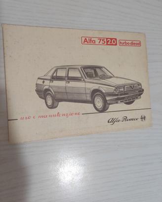 Libretto uso e manut. originale Alfa 75 /2.0  TD