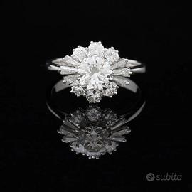 ANELLO STAR ORO BIANCO 18 KT BRILLANTI 1.40 CT