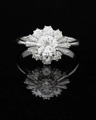 ANELLO STAR ORO BIANCO 18 KT BRILLANTI 1.40 CT