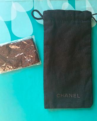 Chanel Dustbag portaocchiali in tessuto nero