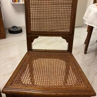 4 sedie in noce e paglia di Vienna