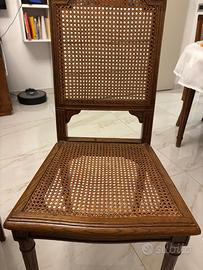 4 sedie in noce e paglia di Vienna