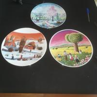 set 3 piatti dipinti