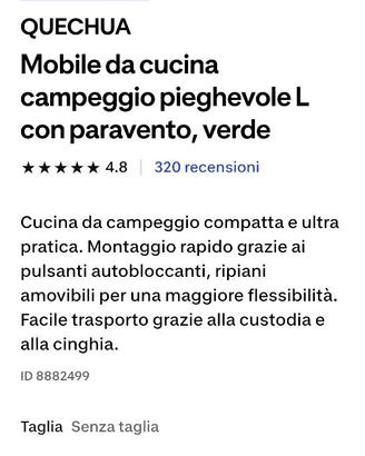 Cucina da campeggio nuovissima