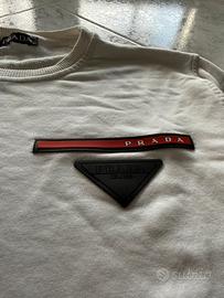 Prada Milano felpa bianca  luxury made in Italy