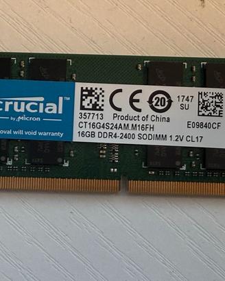 Memoria Crucial 16GB DDR4 2400 SODIMM