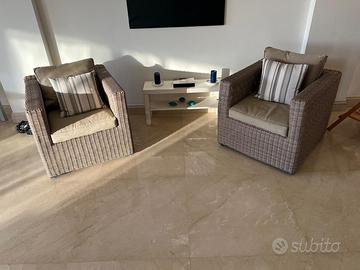 Coppia di poltrone  in rattan- Eleganti come nuove