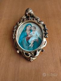 Antico quadretto devozionale Madonna con Bambino 