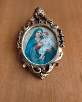 Antico quadretto devozionale Madonna con Bambino 