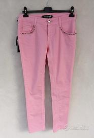 Jeans donna con strass CristinaEffe, tg 44, rosa