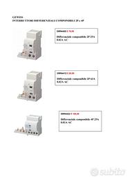 GEWISS interruttori differenziali componibili vari