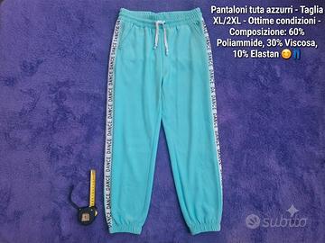 Pantaloni tuta azzurri danza sporty taglia xl/2xl