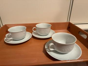 Tazze bianche con piattino mulino bianco