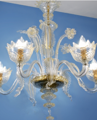 Lampadario in vetro di Murano