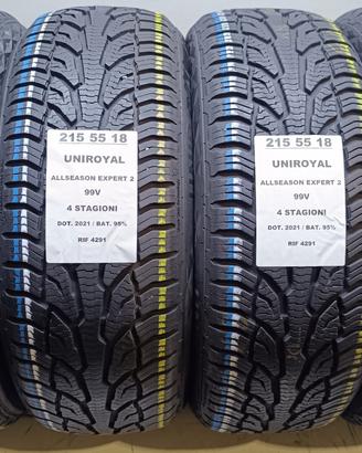 4 GOMME 215 55 18 UNIROYAL 4 STAGIONI RIF4291