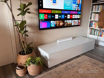Porta tv in legno bianco