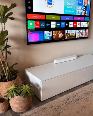 Porta tv in legno bianco