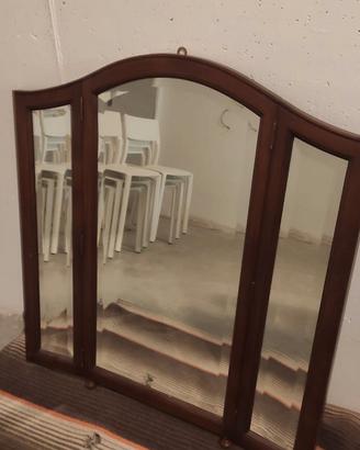 Specchio in legno con ante mobili