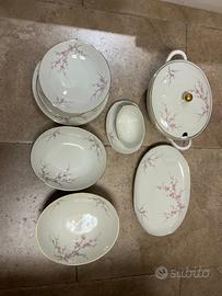 Servizio piatti Bavaria 28 pezzi Fiori rosa e oro
