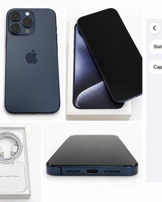 iPhone 15pro max 256gb titanio blu - batteria 100%