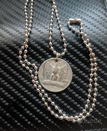 Argento Collana Militare Ciondolo Periodo Fascista