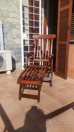 Sedia a Sdraio in vero legno di tek 