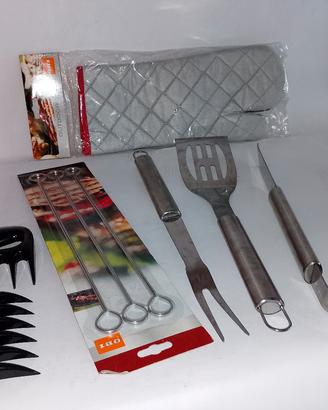 set barbecue forchettoni acciao