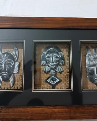 Quadro con maschere stile etnico tridimensionale