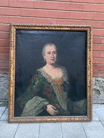 Dipinto olio su tela 1700 Ritratto di nobildonna