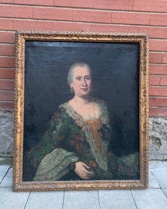 Dipinto olio su tela 1700 Ritratto di nobildonna
