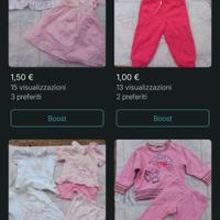 Set lotto di 11 articoli per bambina 0-12 mesi