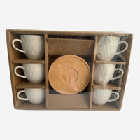 Set 6 tazzine da caffè con piattino in bamboo