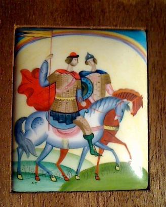Quadro dipinto Smalto Russo Finift Rostov -