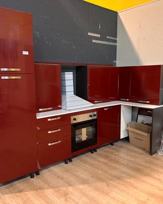 Cucina angolare bordeaux moderna nuova