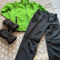 Pile CMP, pantaloni trekking CMP, guanti Reush