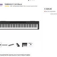 Pianoforte digitale Yamaha P-143B