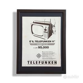 Pubblicità originale poster vintage TV Telefunken