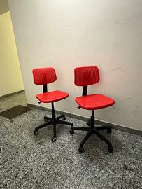 Set 2 sedie con rotelle e altezza regolabile