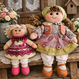 Coppia di bambine country chic- 35/25 cm